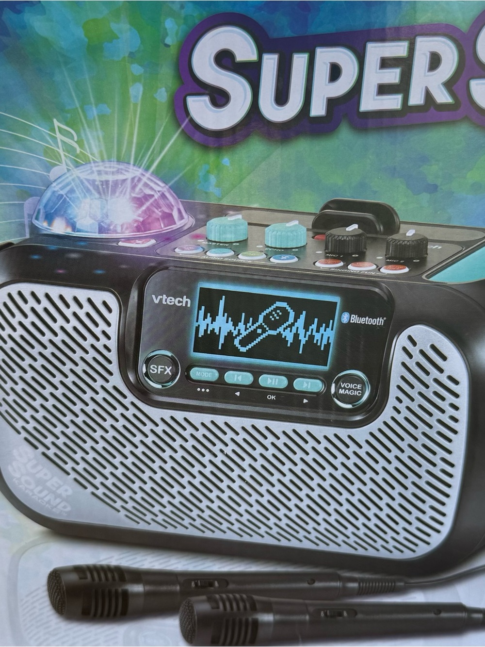 VTech Kids Bluetooth Karaoke Speaker in Black and White